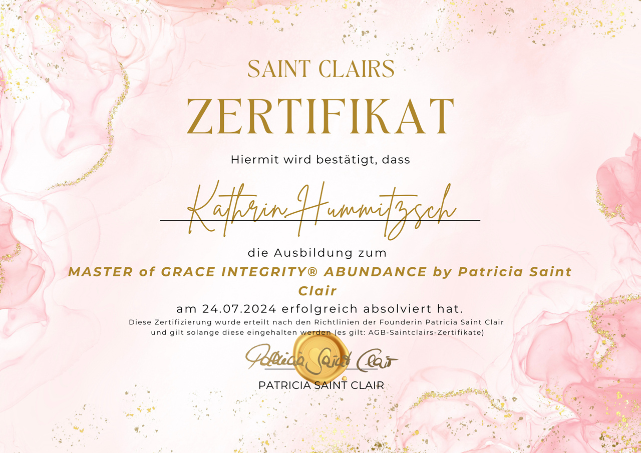 Zertifikate-Claudia-Bachlmayr - Hummitzsch Kathrin-ABUNDANCE-Mastery